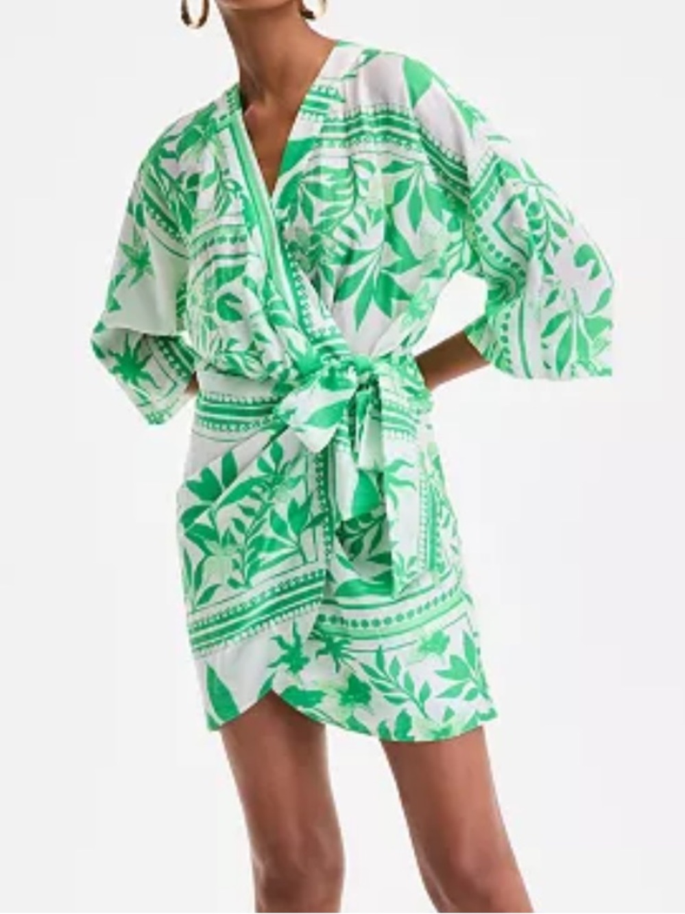 I.N.C. Printed Wrap Dress XL